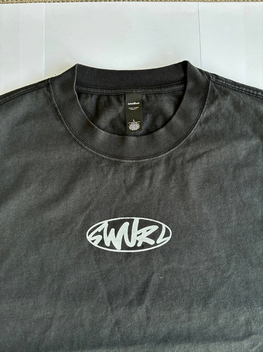 heavy faded black short sleeve t-shirt