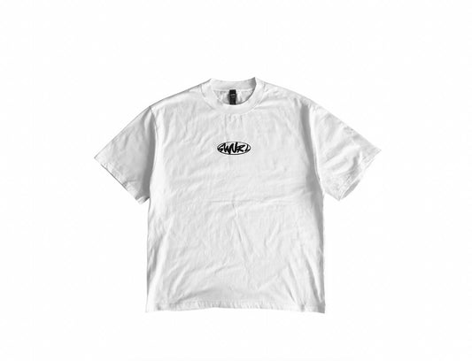heavy faded white short sleeve t-shirt